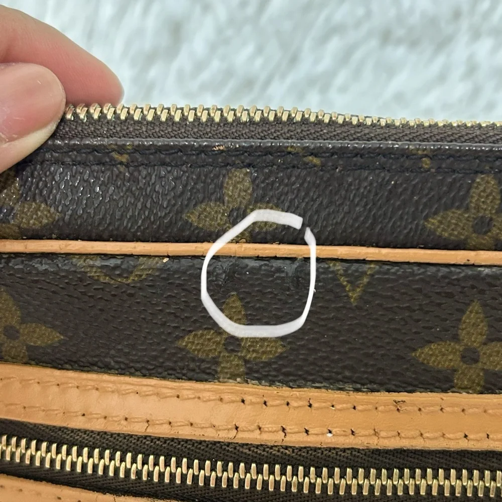 Vintage LOUIS VUITTON Monogram Marly Dragonne GM Clutch Bag  Brown Authentic